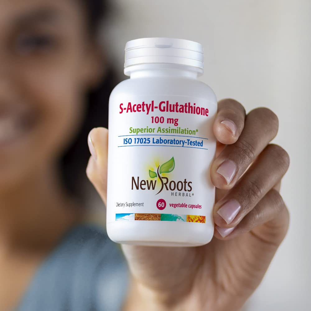 New Roots Herbal S-Acetyl-Glutathione 100mg Capsules, 60 Veg Caps