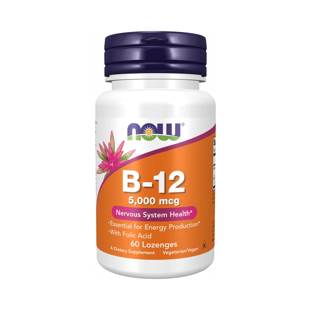 NOW Foods Vitamin B-12 5,000 mcg Lozenges, 60 Count