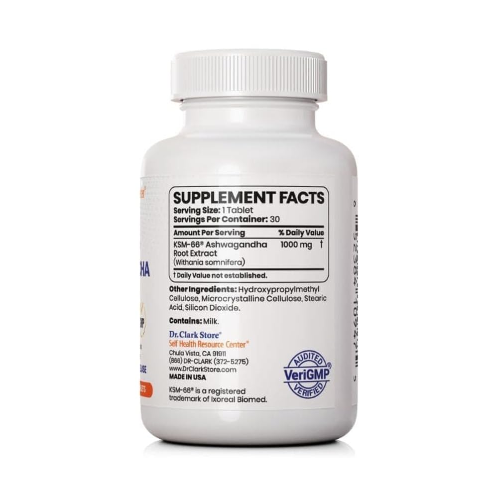 Dr Clark Store Ashwagandha 1000mg Tablet, 30 Tablets