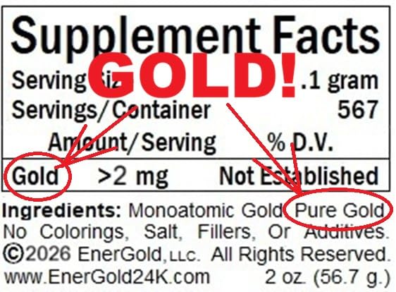 EnerGold Monoatomic Gold/ORMUS Powder 2 oz