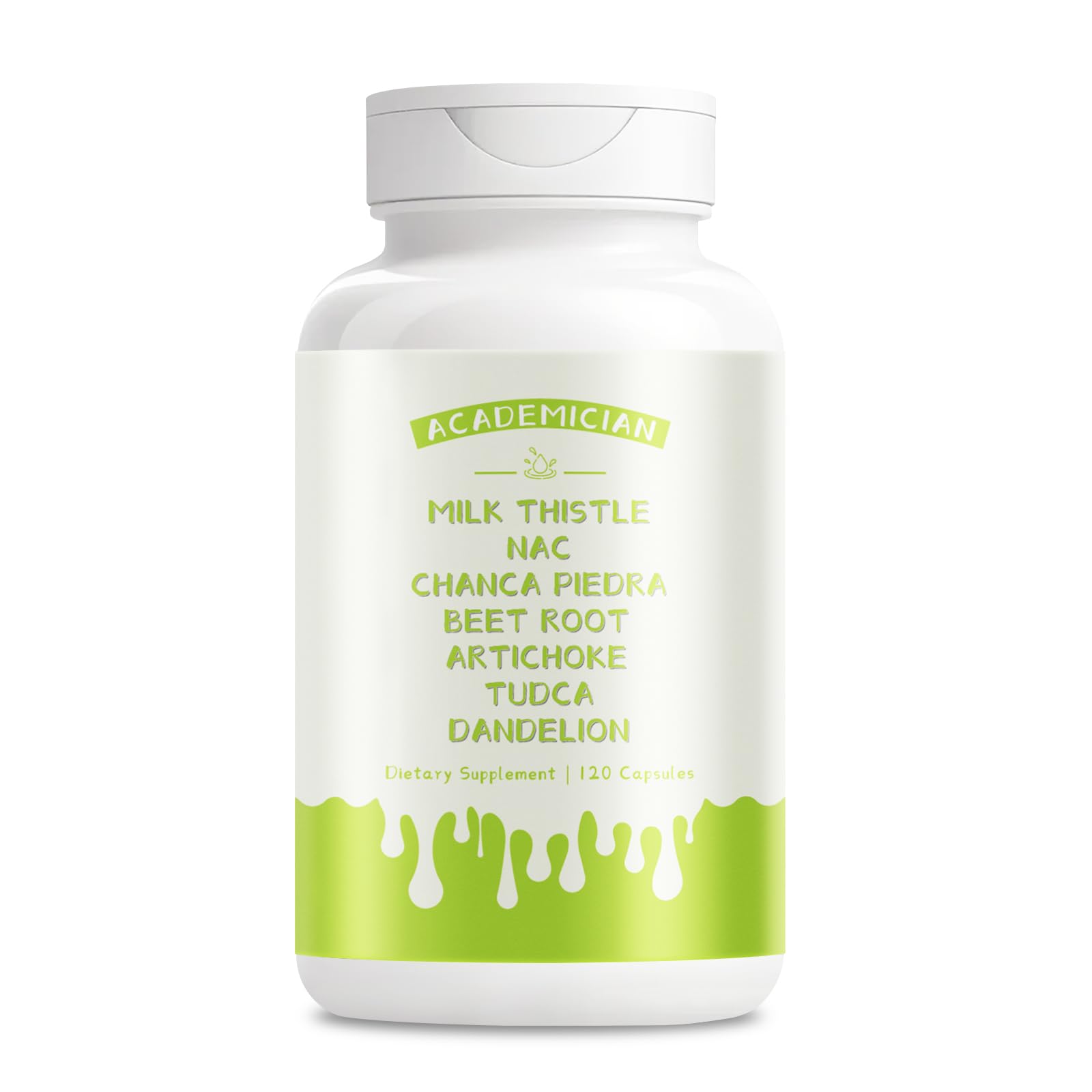 ACADEMICIAN Beet Root with Dandelion Root, Milk Thistle, NAC, Tudca, Artichoke Extract Capsules, 120 Count
