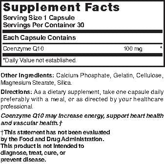 Nature's Blend Coenzyme Q10 100 mg 30 Capsules