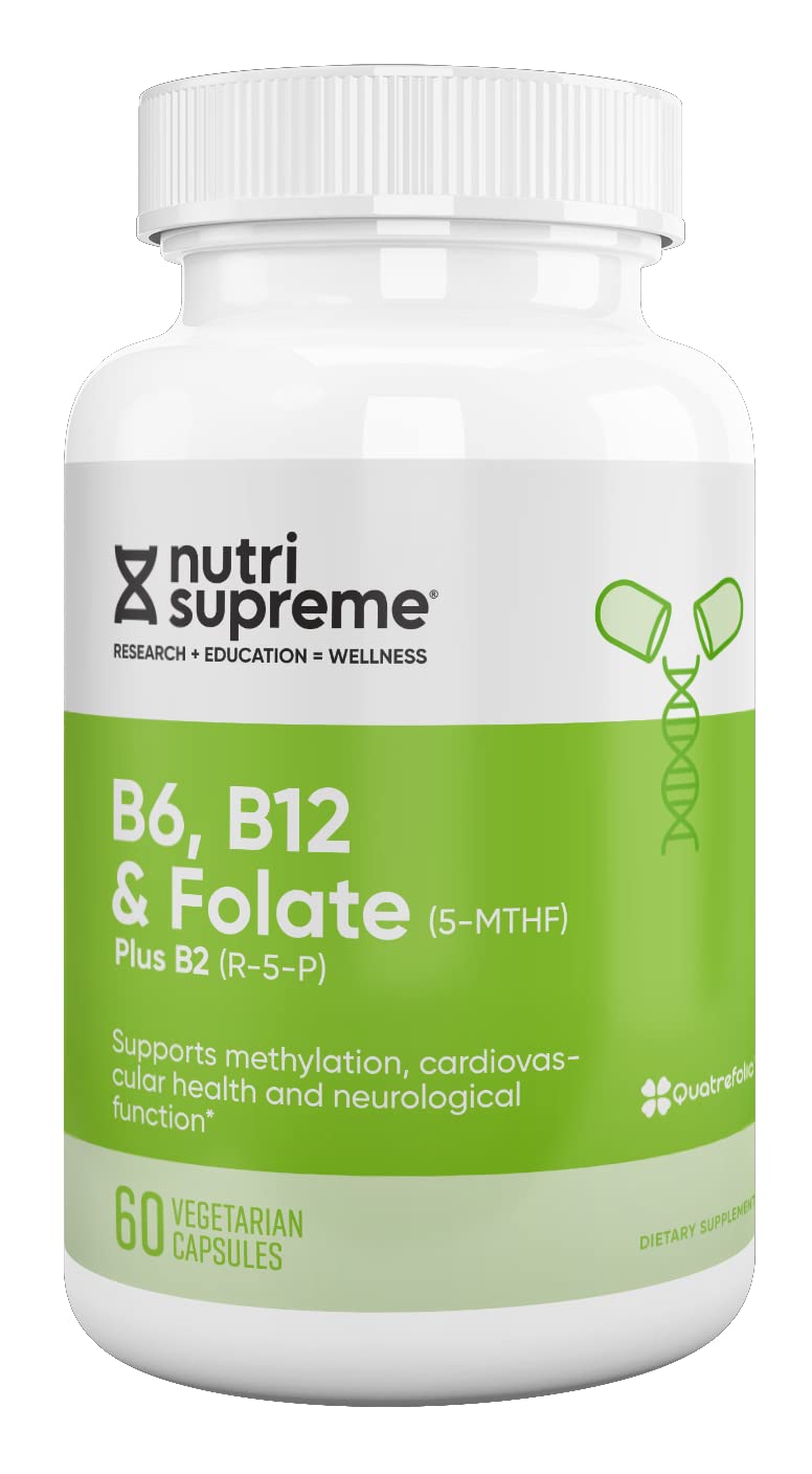NUTRI-SUPREME RESEARCH Folate with B6 and B12 Capsule, 60 Count