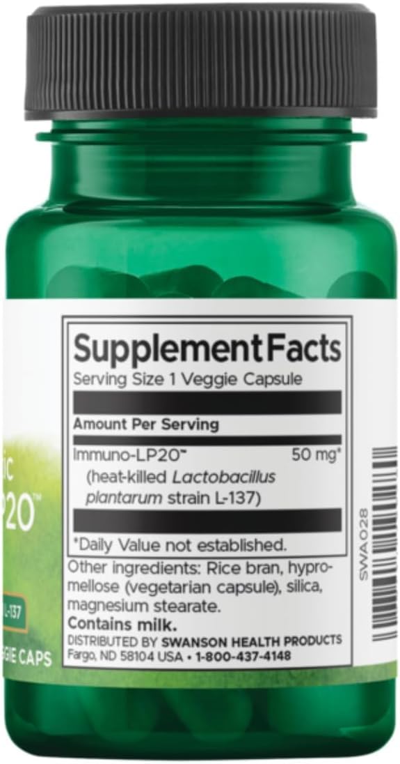 Swanson Immunobiotic Immuno-Lp20 50 Milligrams Capsules 30 Count
