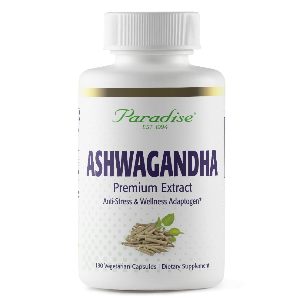Paradise Herbs Ashwagandha Organic Capsules, 180 Count