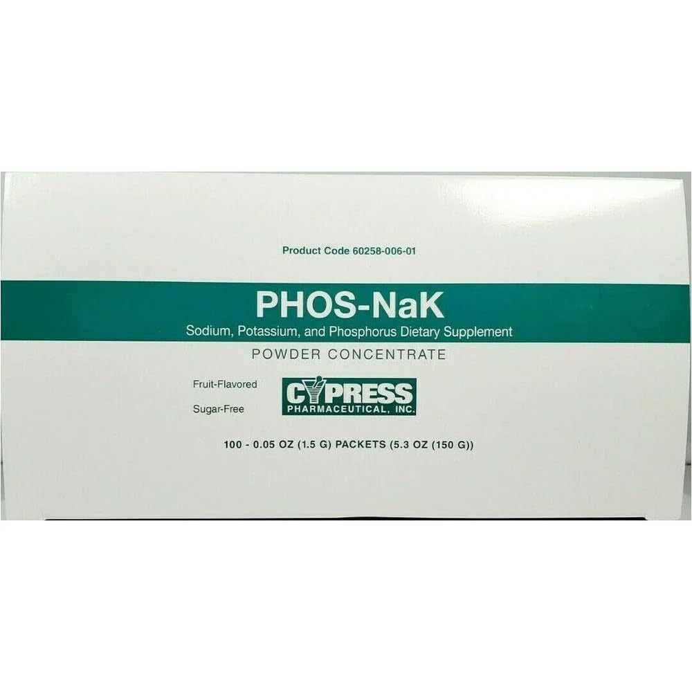 Cypress Pharmaceutical Phos-NaK Dietary Supplement Sodium/Potassium/Phosphorus Unit Dose Powder, 5 Packets