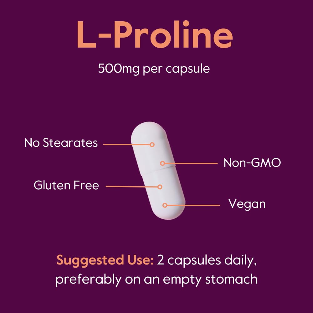 BESTVITE L-Proline 500mg Capsules 240 Count