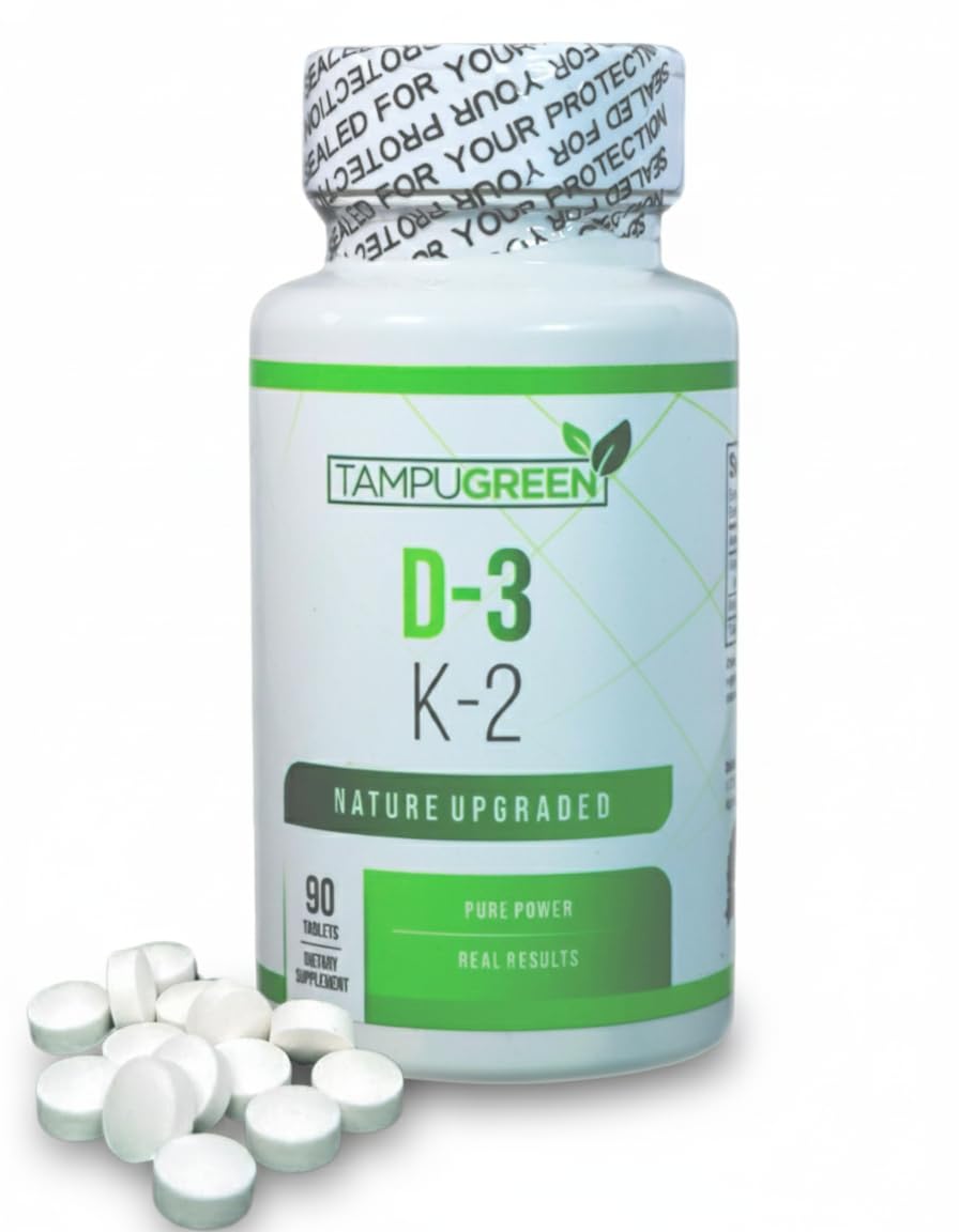 TAMPUGREEN Vitamin D3 + K2 2000 IU D3 + 75 mcg K2, 90 Tablets