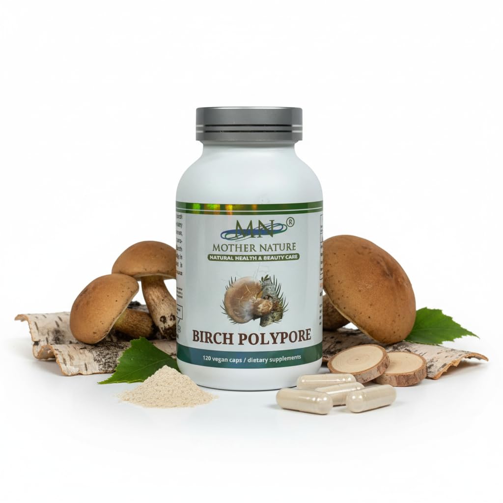 Mn Mother Nature Inc Birch Polypore Mushroom Supplement 1000mg Capsules 120