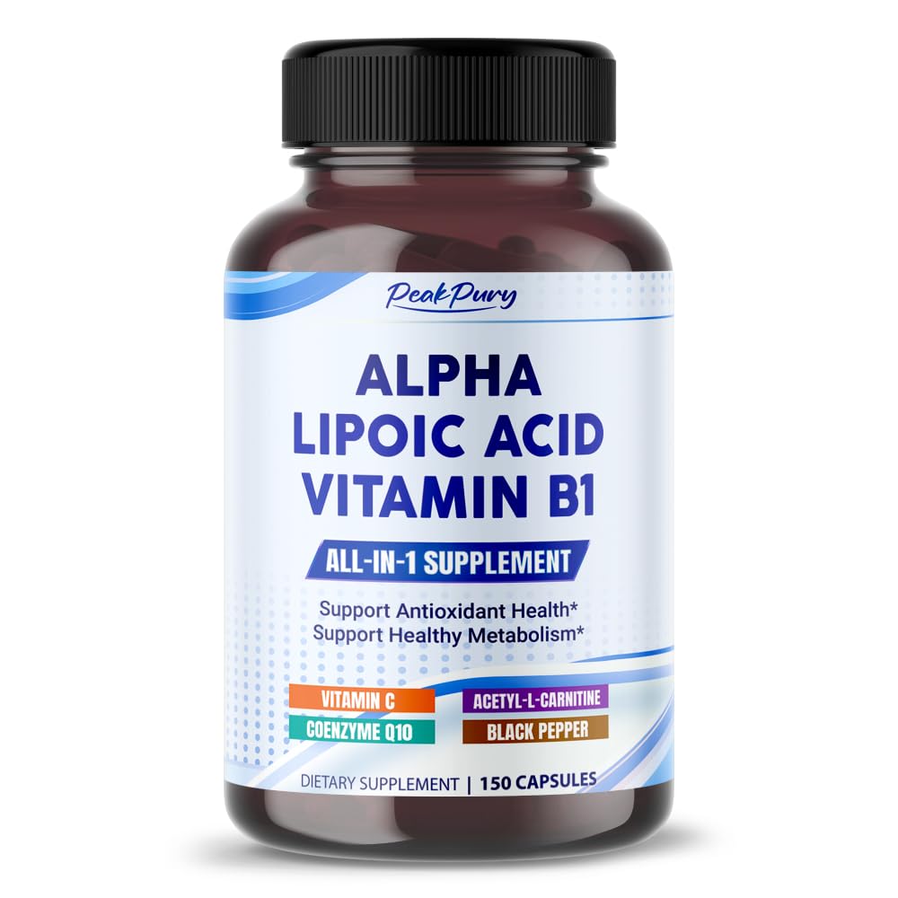 PEAKPURY Alpha Lipoic Acid with Vitamin B1 Capsules, 150 Count