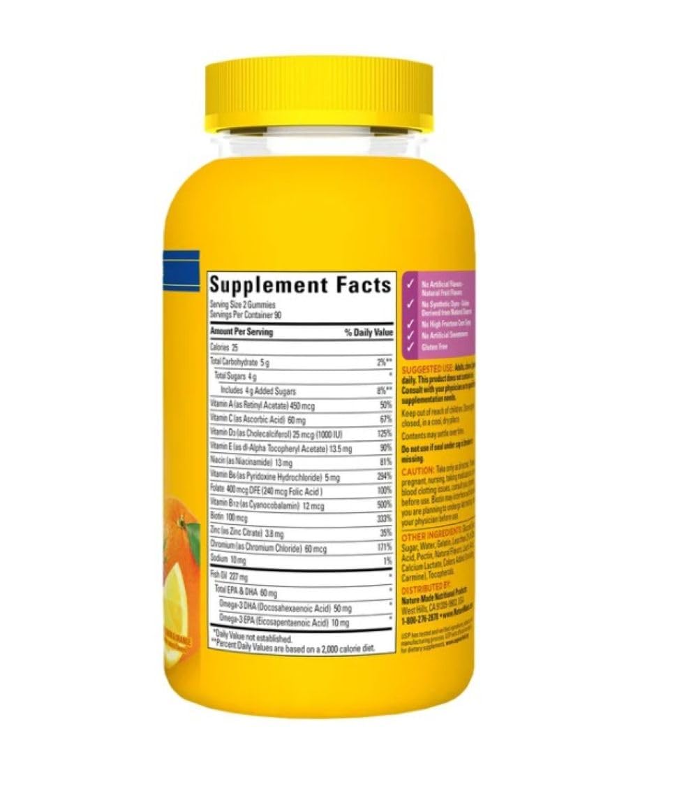 Nature Made Multivitamin + Omega-3 Gummy 180 Count