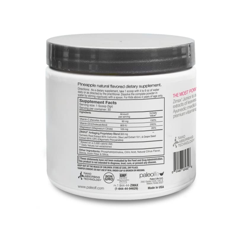 Paleolf ZIMAX Junior Super Antioxidant for Children and Adolescents 4-16 Powder, 3.1747 oz