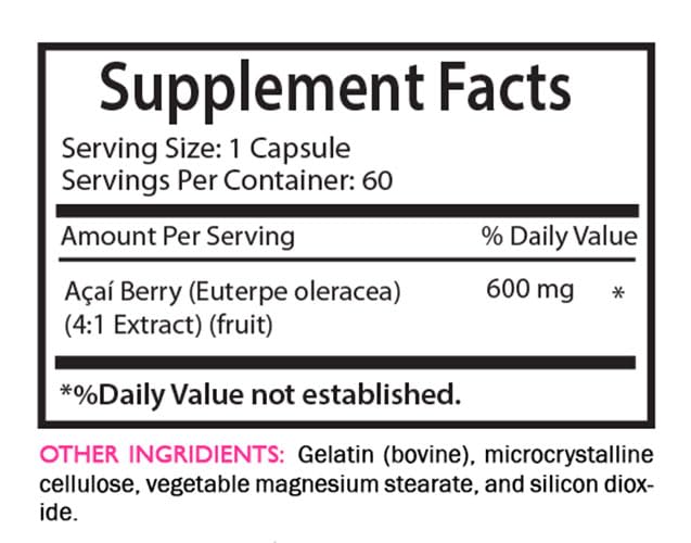 SWAN LIFE ESSENTIALS Acai Berry Extract, 60 Capsules
