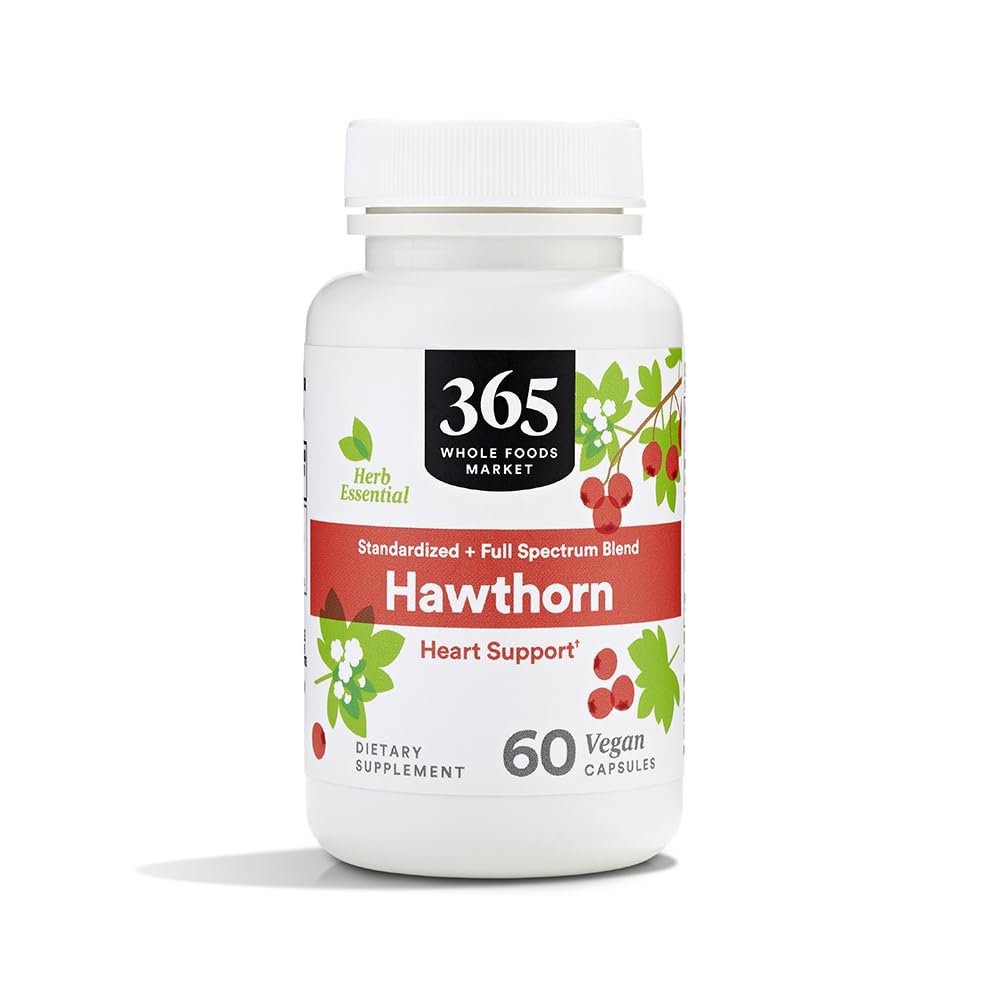 365 by Whole Foods Market Hawthorn Standardized + Full Spectrum Blend Heart Support Vegan Capsules 60 Count