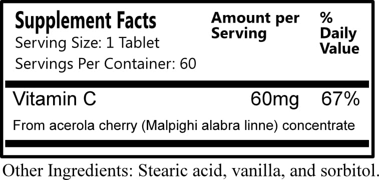 Daily Manufacturing Acerola C (Vitamin C from Acerola Cherries) 60 Tablets