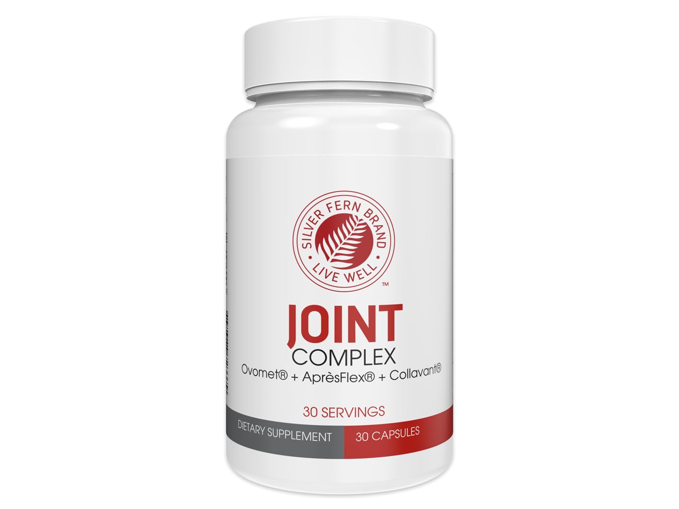 Silver Fern Joint Complex Daily Joint Support with AprèsFlex Boswellia, Ovomet Eggshell Membrane & Type II Collagen 1 Capsule