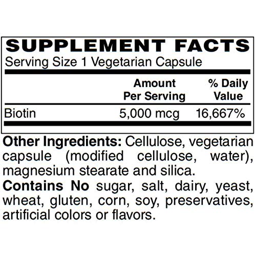BariatricPal Biotin 5000 mcg Easy Swallow Capsule, 60 Count