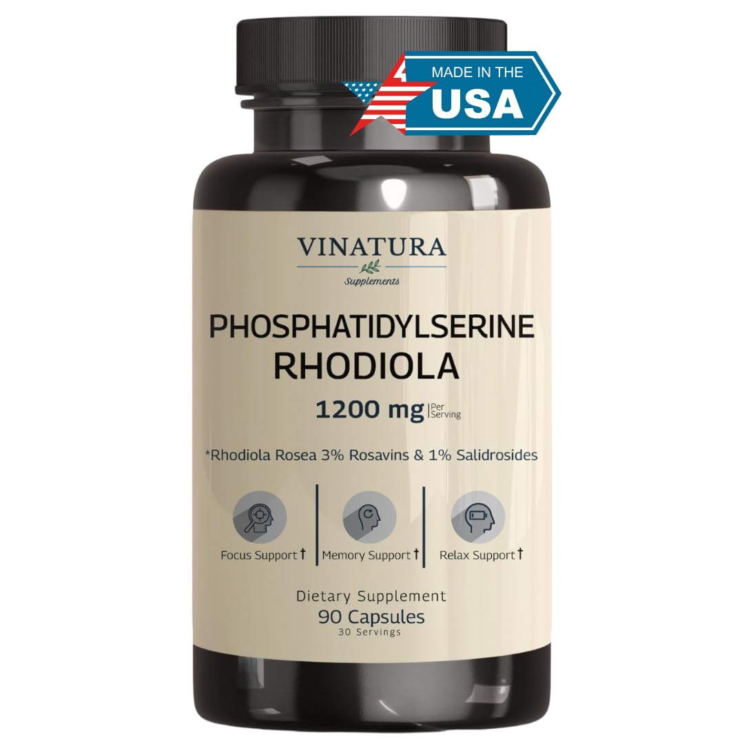 VINATURA PhosphatidylSerine 1200mg with Rhodiola Rosea Capsule 90 Count
