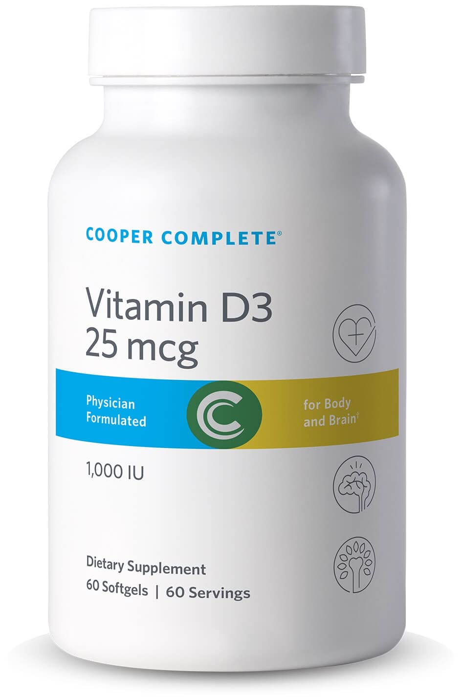 Cooper Complete Vitamin D3 25 mcg (1000 IU) Cholecalciferol Softgel, 60 Softgels