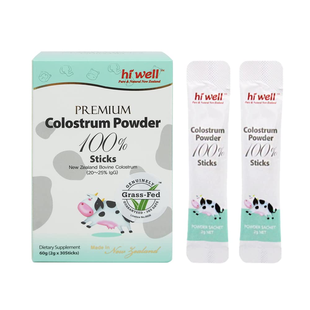 Hi Well Pure & Natural New Zealand Grass-Fed Colostrum Powder 30 Sticks