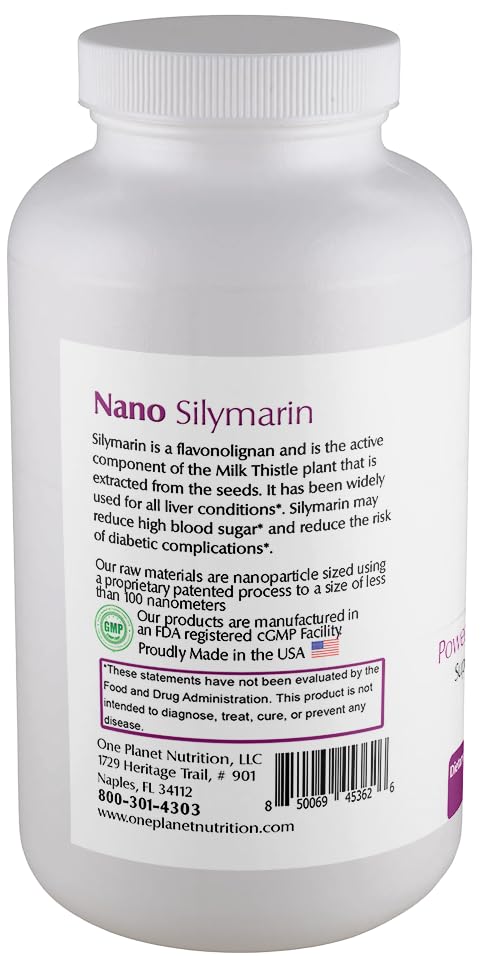 One Planet Nutrition Nano Particle Size Silymarin Capsules 250 mg, 120 Count