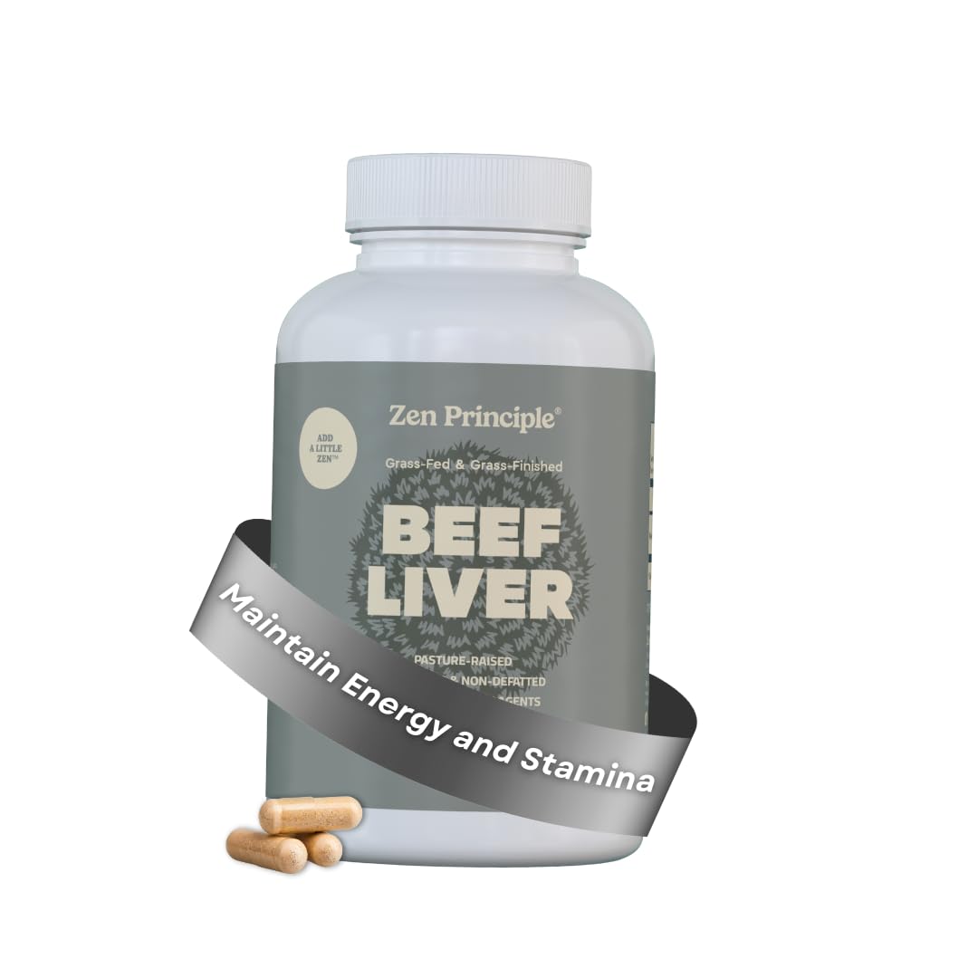 Zen Principle Ultra-Pure Desiccated Beef Liver Capsules, 180 Count