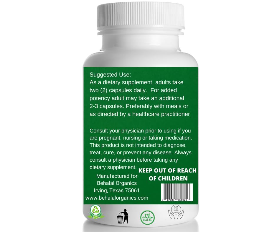 Behalal Organics Soursop Graviola Capsules 500mg, 100 Capsules