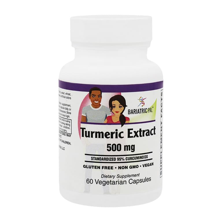 BariatricPal Turmeric Extract Capsules with Curcumin C3 Complex 500mg (60 Count)