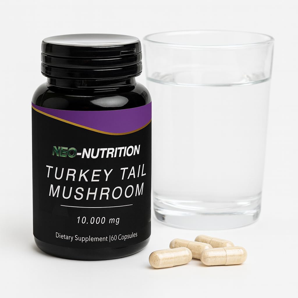 NEO-NUTRITION Turkey Tail Mushroom 10,000mg (Coriolus Versicolor) Capsule, 60 Count