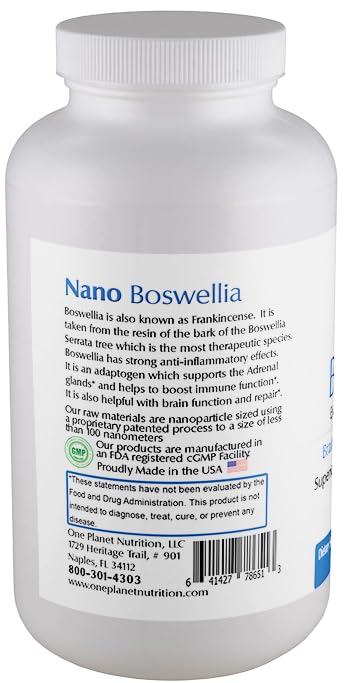 One Planet Nutrition Nano Boswellia 500 mg Capsules, 120 Count
