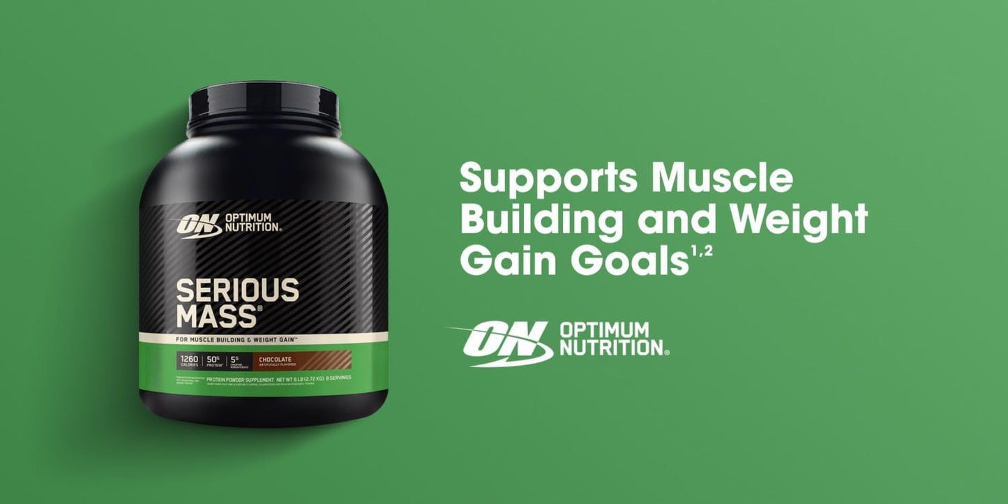 Optimum Nutrition Serious Mass Weight Gainer Protein Powder, 96 Servings, 6 Pound
