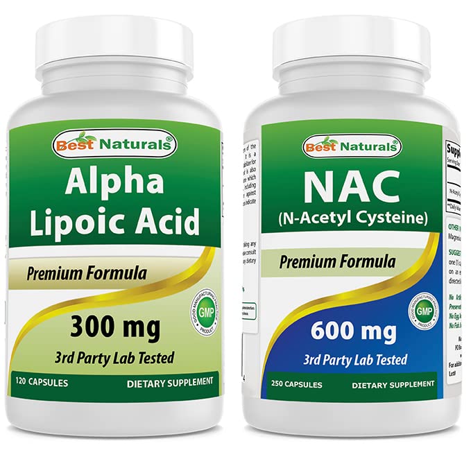 Best Naturals Alpha Lipoic Acid 300 mg & NAC 600 mg, 120 Capsules