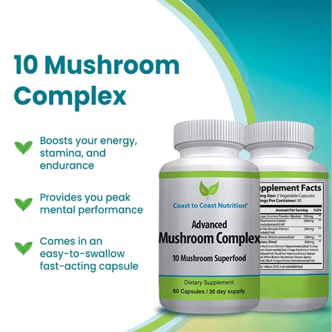 Coast to Coast Nutrition Advanced Mushroom Complex Capsule 60 Count