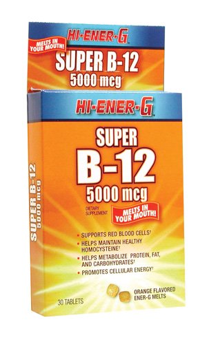 Hi-Ener-G Super B-12 5000 mcg Tablet, 30 Count