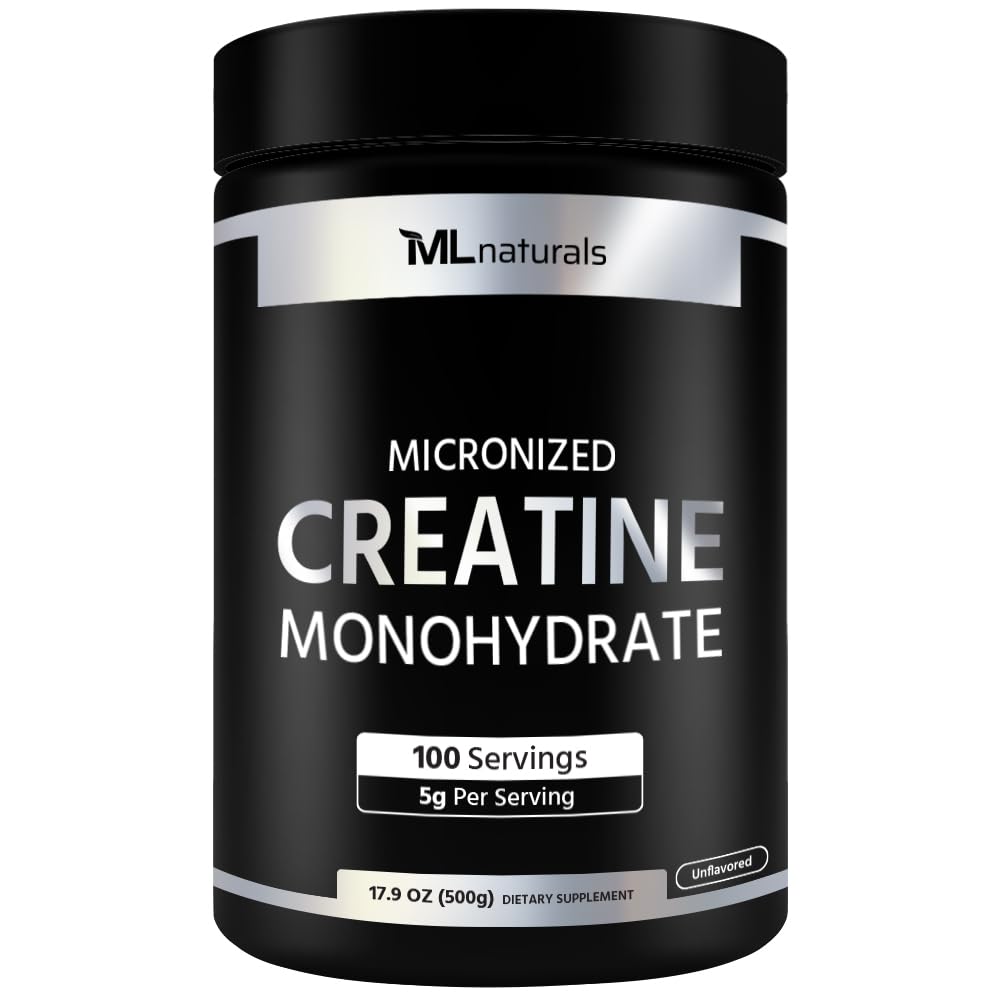 ML Naturals Micronized Creatine Monohydrate Powder, 100 Servings