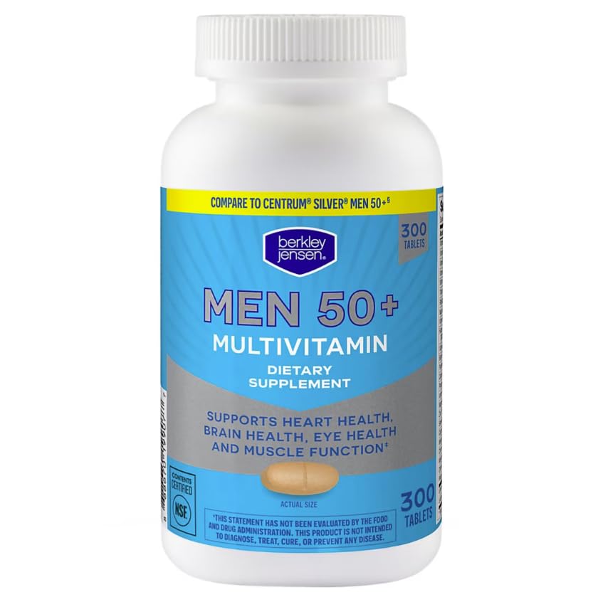 Berkley Jensen Men's Multivitamin 50 Plus Tablet, 300 Count