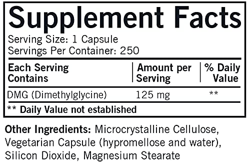 Kirkman DMG (Dimethylglycine) 125 mg Capsule, 250 Count