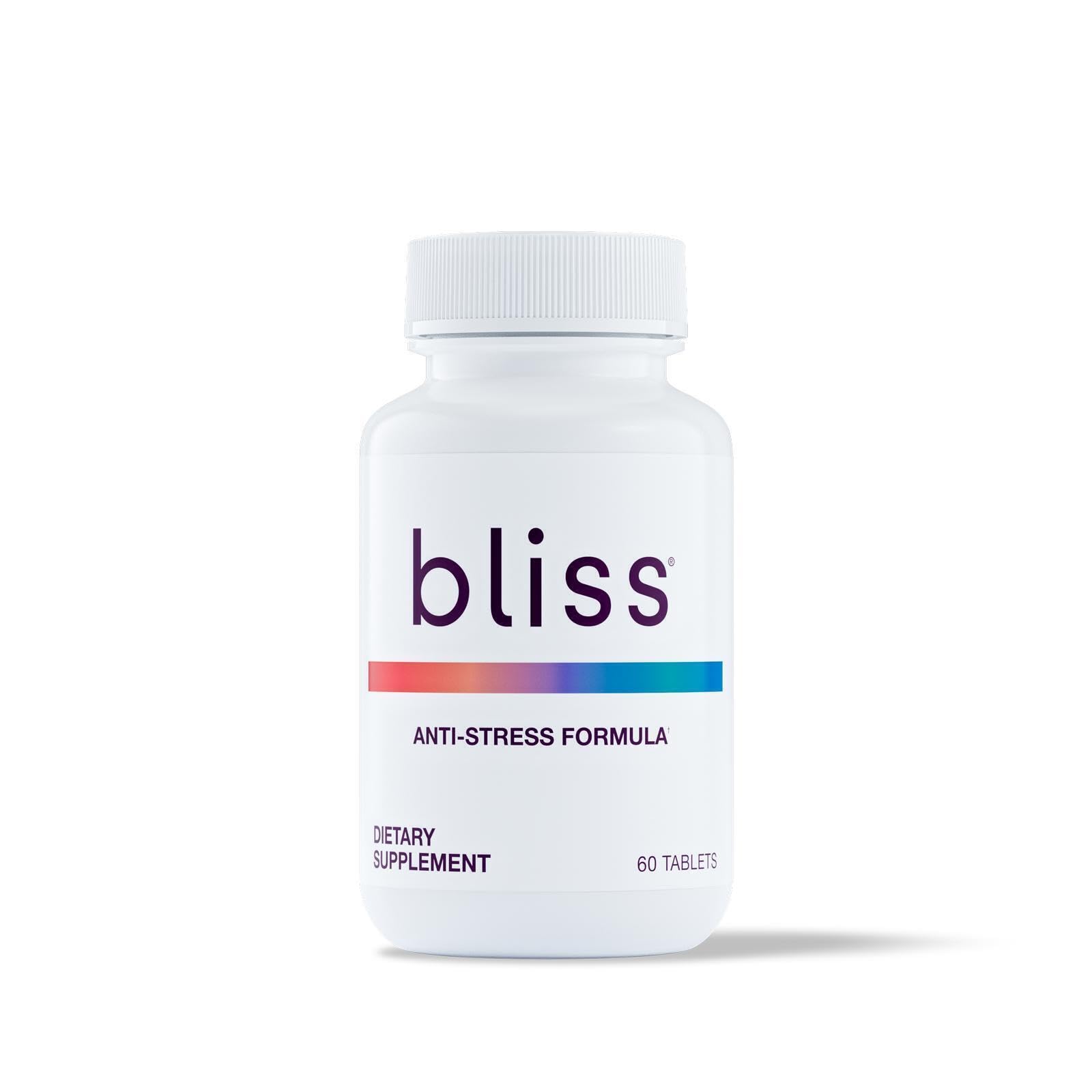 Bliss Herbal Stress Support – Adaptogenic Capsules with Ashwagandha, Rhodiola & L-Theanine – Promotes Calm, Mood Balance & Mental Clarity – Vegan & Gluten-Free – 60 Capsules