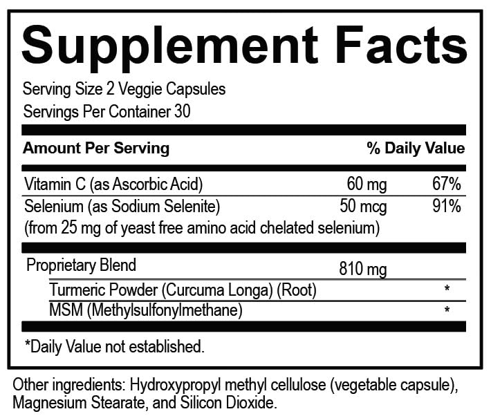 Generic V-Curcumax Turmeric Supplement with Selenium and Vitamin C Capsule, 1 Count