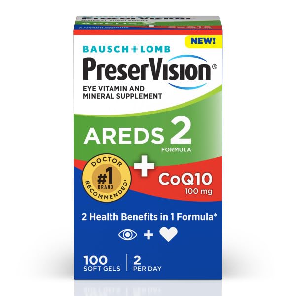 PreserVision Eye Vitamin & Mineral Supplement AREDS 2 Formula + CoQ10 Softgels, 200 Count