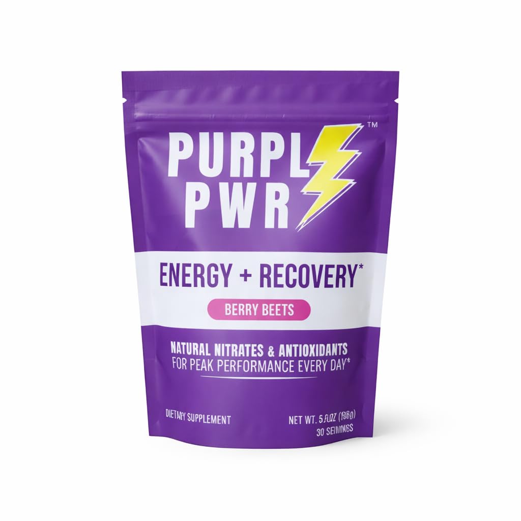 purpl pwr Caffeine-Free Energy & Recovery Drink Powder 5.6 Ounces