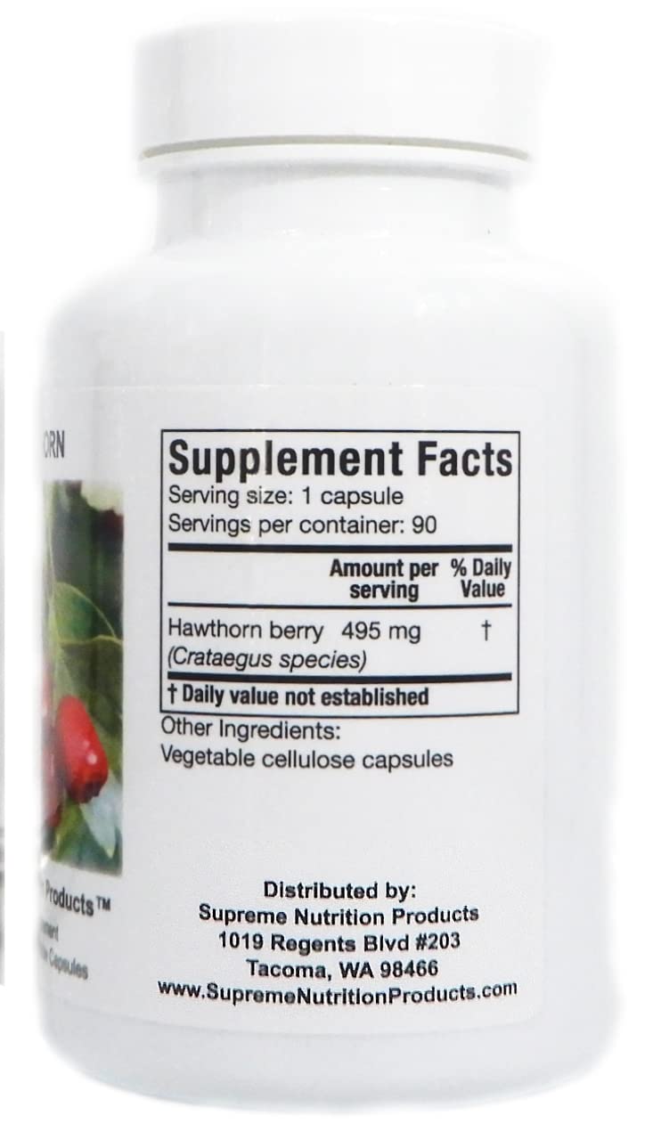 Supreme Nutrition Products Hawthorn Berry Capsules, 90 Count