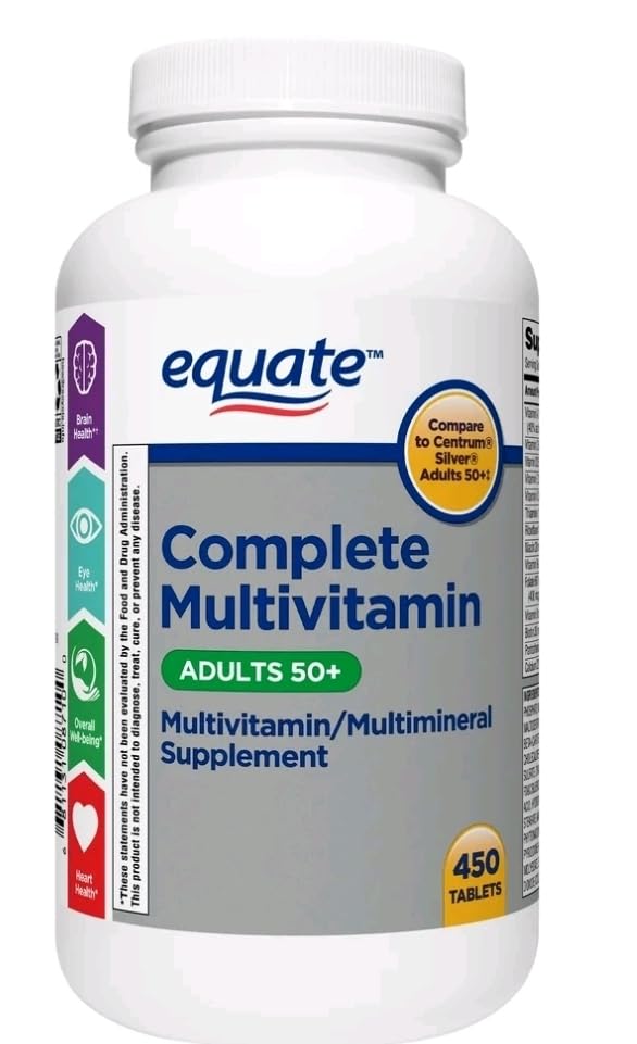 Generic Equate Mature Adult 50+ One Daily Complete Multivitamin Tablets, 400 Count