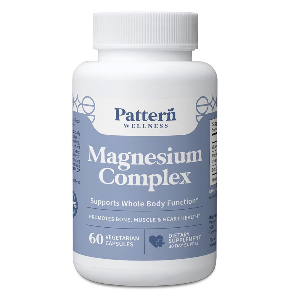 Pattern Wellness Magnesium Complex Supplement Capsules 60 Count