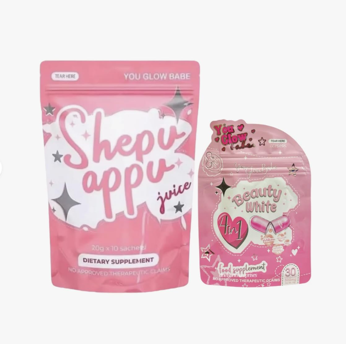 Generic You Glow Babe Shepu Appu Shape Up Juice & Beauty White Capsules 2