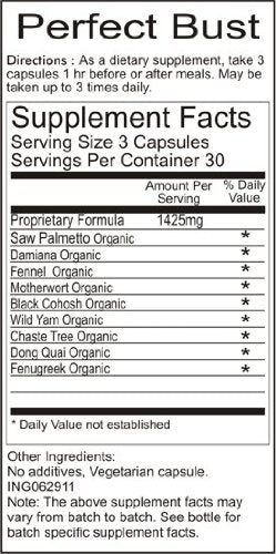 Nature's Brands Herbal-Medi-Care Whole Food Perfect Bust (Breast Health) Capsules, 90 Count