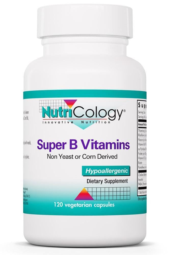 Allergy Research Group NutriCology Super B Vitamins - Complete B-Vitamin Complex, 120 Capsules