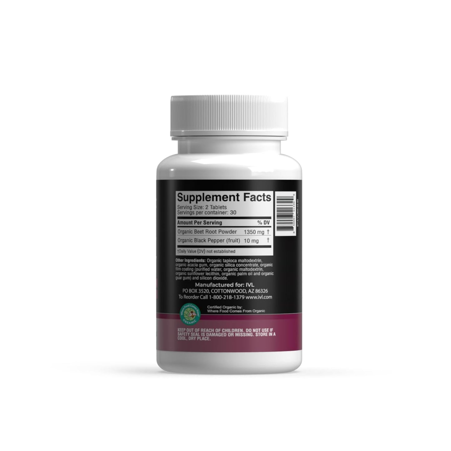 IVL Organic Beet Root Circulation Support Supplement, 60 Tablets