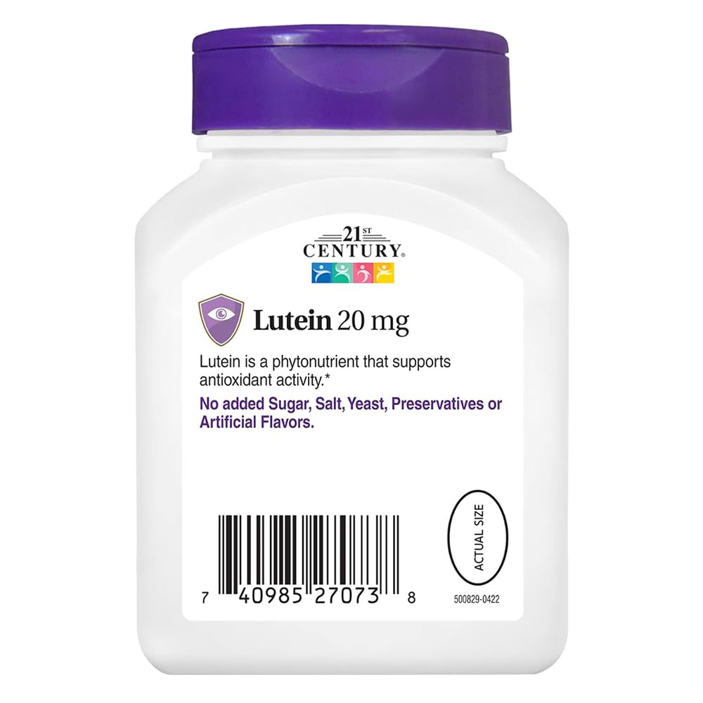 21st Century Lutein 20 mg Softgels, 60 Count