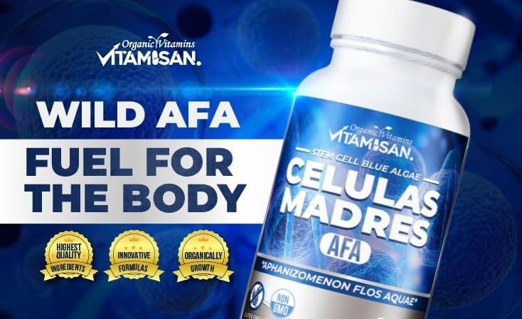 VITAMISAN 4 Celulas Madres Stemcells AFA Blue-Green Algae Aphanizomenon Flos-aquae Anti-Aging, 60 Capsules